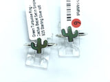 View of Green Turquoise Ring - Cactus Bezel Set in Simple 925 Sterling Silver sz6