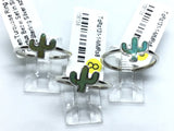 View of Green Turquoise Ring - Cactus Bezel Set in Simple 925 Sterling Silver sz8