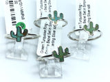 View of Green Turquoise Ring - Cactus Bezel Set in Simple 925 Sterling Silver sz9