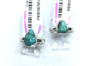 View of Turquoise Nugget Ring - Polished Freeform Bezel Set in Simple 925 Sterling Silver sz5