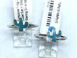 View of Turquoise Ring - Cactus Bezel Set in Simple 925 Sterling Silver sz10