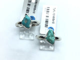 View of Turquoise Nugget Ring - Polished Freeform Bezel Set in Simple 925 Sterling Silver sz10