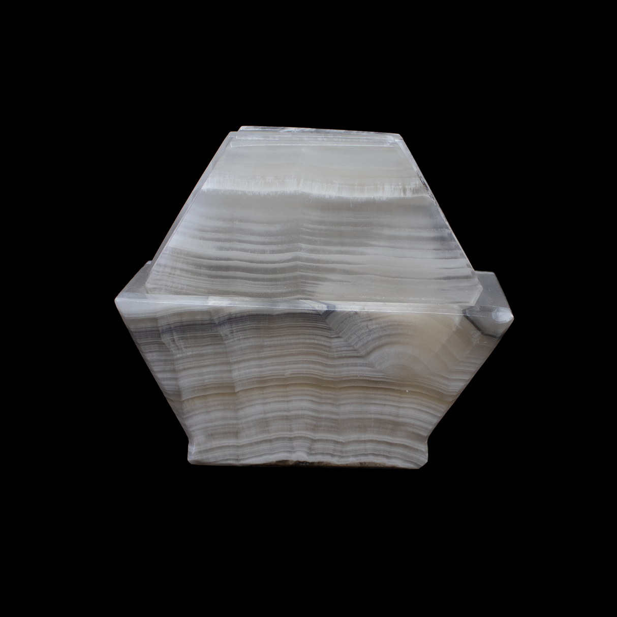 View of Banded Pearlescent Onyx Coasters - Set of 6 with Holder - Hexagons