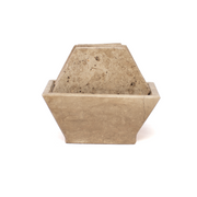 View of Cafe Travertine Coasters - Set of 6 with Holder - Hexagons