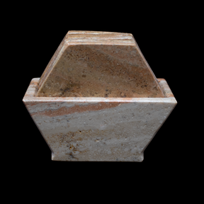 View of Carmel Travertine Onyx Coasters - Set of 6 with Holder - Hexagons