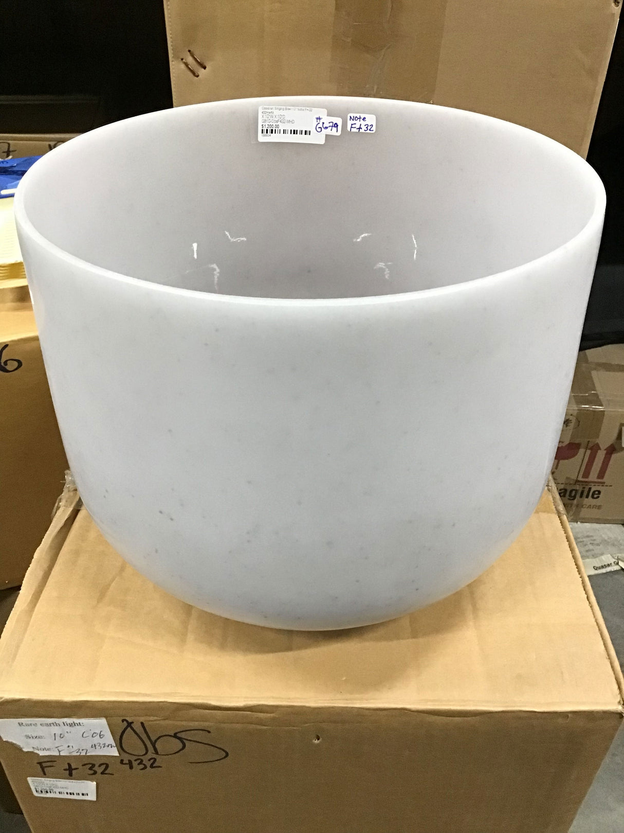 View of Obsidian Singing Bowl 10" Note F+-32 432Hertz