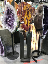 View of Stunning & Extra Large Mookaite Jasper Slice on Custom Stand with Magneto Inspiried Stand from Australia