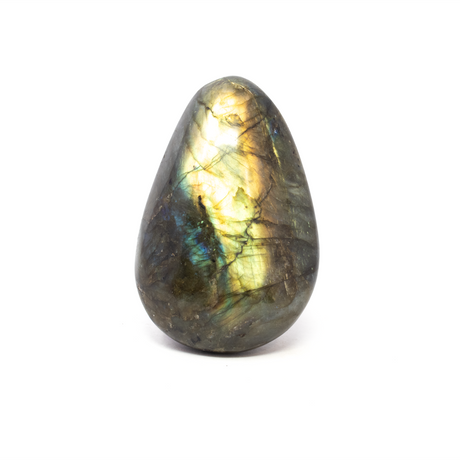 View of A+ Labradorite Palm Stone from Madagascar