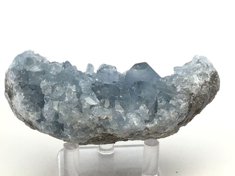 View of Celestine Crystal Specimen from Madagascar with Lucite Stand
