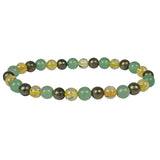 Multi Gemstone Beaded Bracelet - Aventurine & Citrine & Pyrite 6mm Rounds