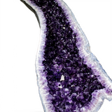 Amethyst Geode Cathedral Pait In Fitted Stand From Brazil With Calcite Crystal Inclusions - In Yin Yang Presentation