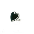 View of Black Onyx Ring - Heart Cabochon with Rope Details Bezel Set in Double Band with Inverted Teardrop & Bead Side Details in 925 Sterling Silver sz8