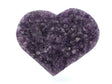 View of Amethyst Crystal Heart on Lucite Cluster Stand