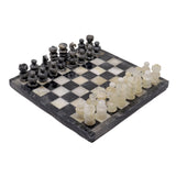 Onyx Chess Set Gray & White with Gray Boarder (Small)