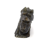 A+ Labradorite Indian with Wolf Carving