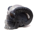 Agate Druze Geode Skull Carving with Horns