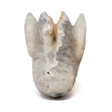 A+ Agate Geode Druze Skull Carving with Wings