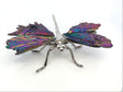 View of Rainbow Titanium Coated Kyanite Dragonfly with Metal Body - Medium Large