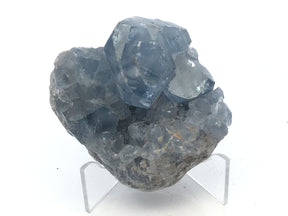 View of Celestine Crystal Specimen from Madagascar with Lucite Stand