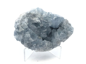 View of Celestine Crystal Specimen from Madagascar with Lucite Stand