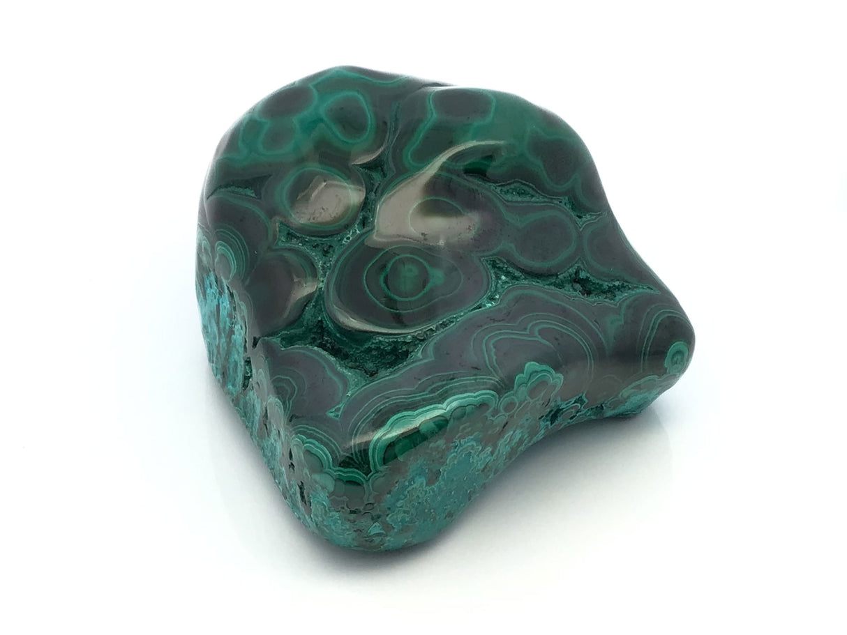 View of Chrysocolla Malachite Polished Freeform from Congo with Lucite Stand