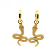 View of Swarovski Crystal Dangle Earrings - White Snake with Pink Eyes in Gold Vermeil over 925 Sterling Silver