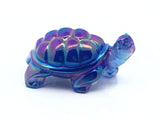View of Aqua Aura Crystal Turtle Carving