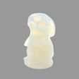 View of Opalite Rabbit Carving with Ears Back