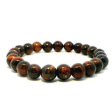 View of Red Tigers Eye Beaded Bracelet - 8mm Rounds