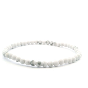 View of Howlite Beaded Bracelet - 4mm Rounds
