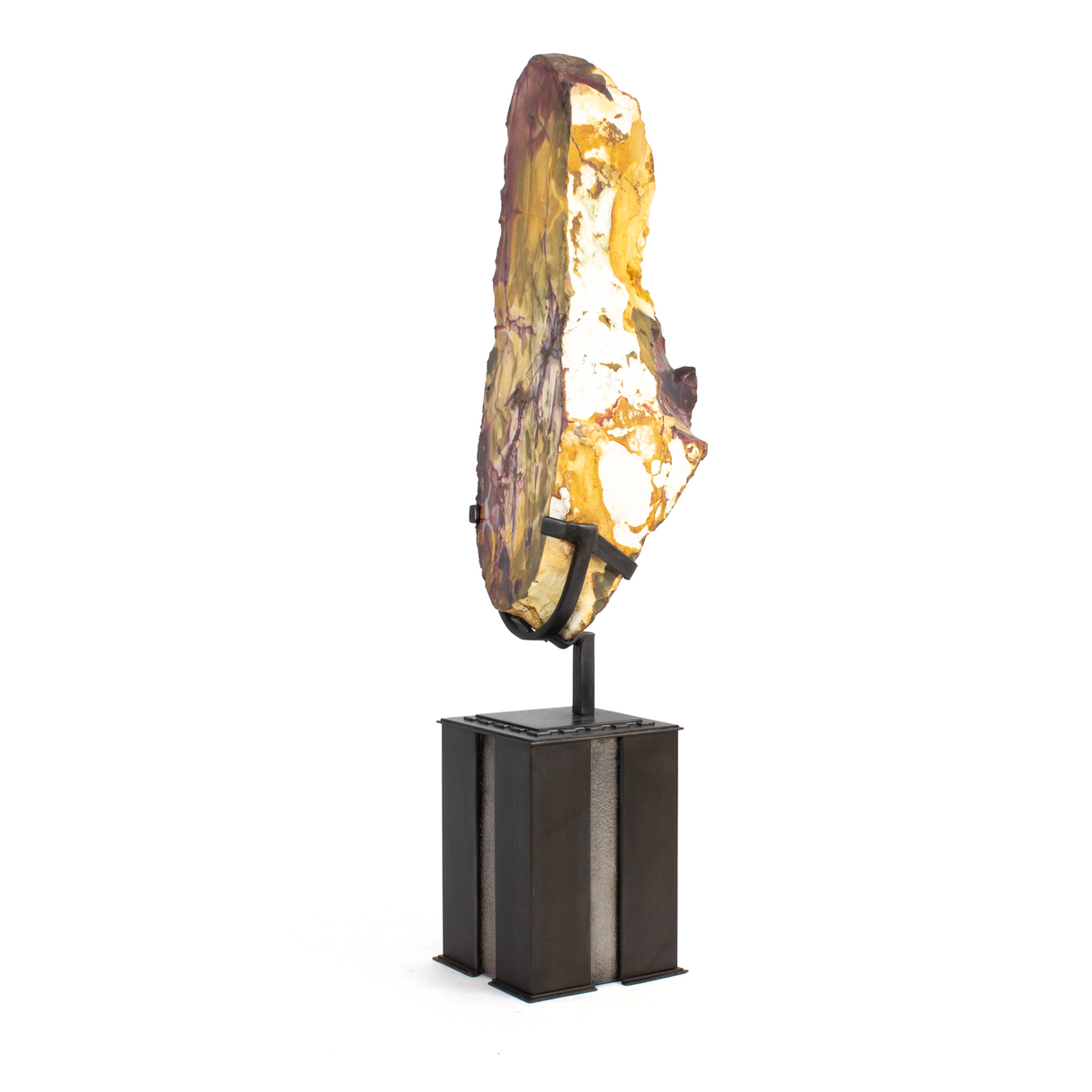 Mookaite End Cut on Custom Design Art Deco Stand - Elongated on Square Base