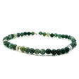 View of Moss Agate Beaded Bracelet 4mm Rounds