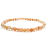 View of Peach Moonstone Beaded Bracelet 4mm Rounds