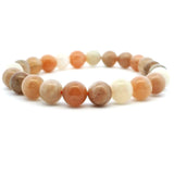 View of Sunstone and Moonstone Beaded Bracelet - 8mm Rounds