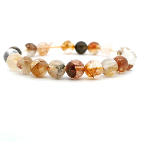 View of Yellow Hematoid Quartz Beaded Bracelet 8mm Rounds