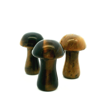 View of Yellow Tigers Eye 1\" Mushroom Carving