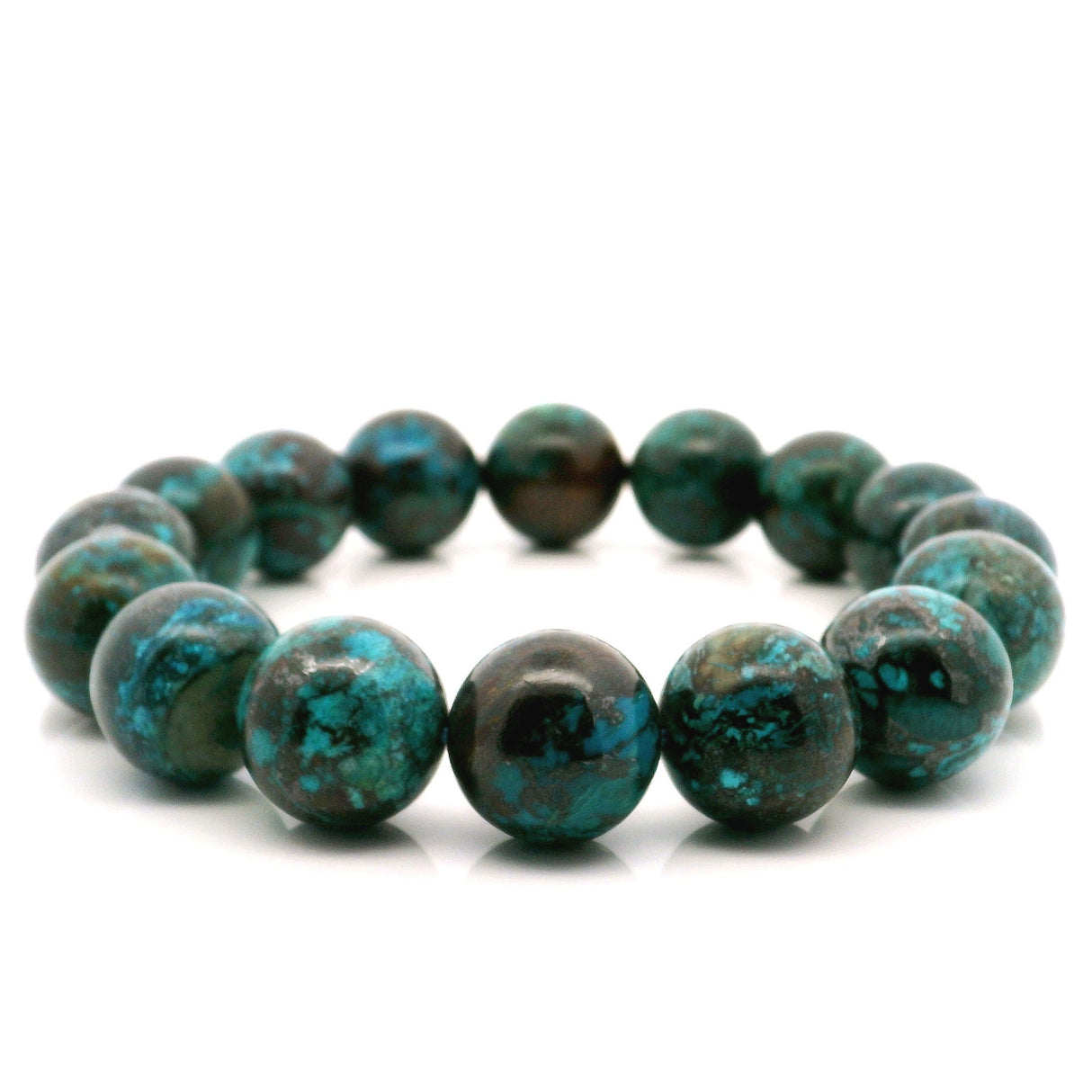 Chrysocolla Beaded Bracelet - 14mm Rounds
