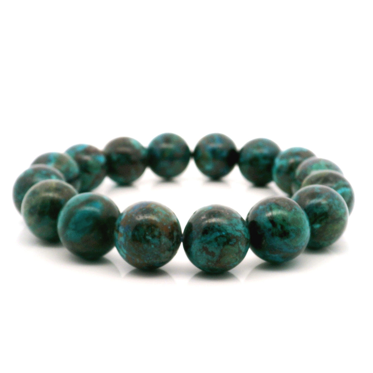 View of Chrysocolla Beaded Bracelet - 14mm Rounds