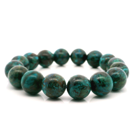 View of Chrysocolla Beaded Bracelet - 14mm Rounds