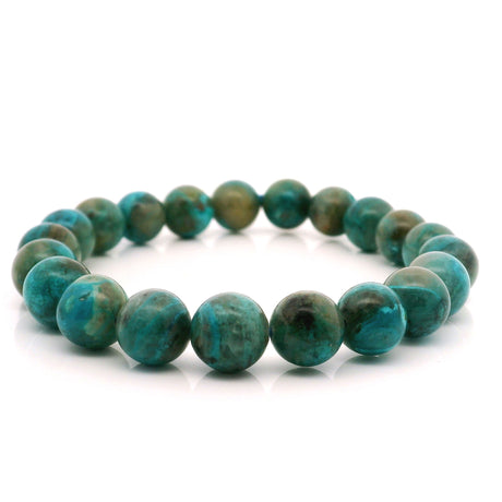 View of Chrysocolla Beaded Bracelet - 9mm Rounds