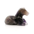 View of Chevron Amethyst Horse Carving - Laying Down Posture