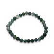 Rare Earth Gallery ocean jasper and grass agate beaded bracelet featuring 6mm round green stones on a white background