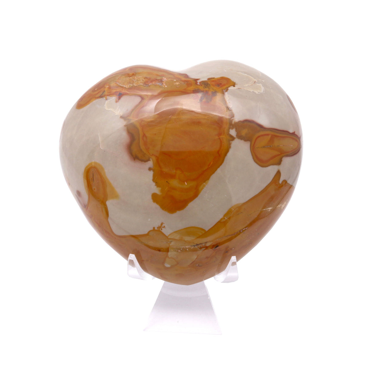 Polychrome Jasper Heart with Lucite Cluster Stand