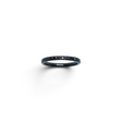 Rare Earth Gallery 2mm titanium ring with black IP plating and half-set black cubic zirconia stones
