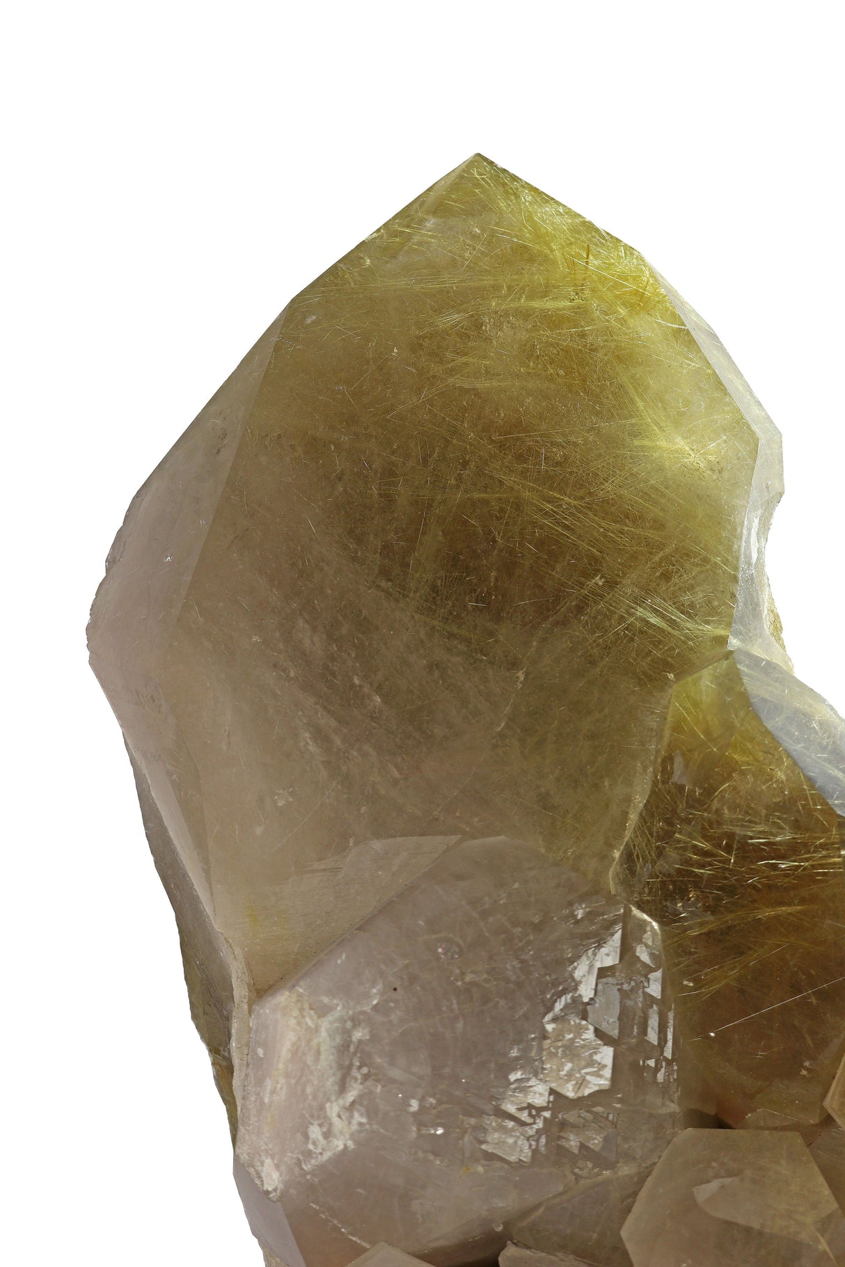 Rutile Quartz Cluster on Custom Rotating Artisan Stand
