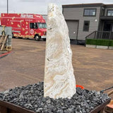 White Cosmic Fossil Onyx Boulder Fountain - 3 Cuts
