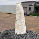 White Cosmic Fossil Onyx Boulder Fountain - 3 Cuts