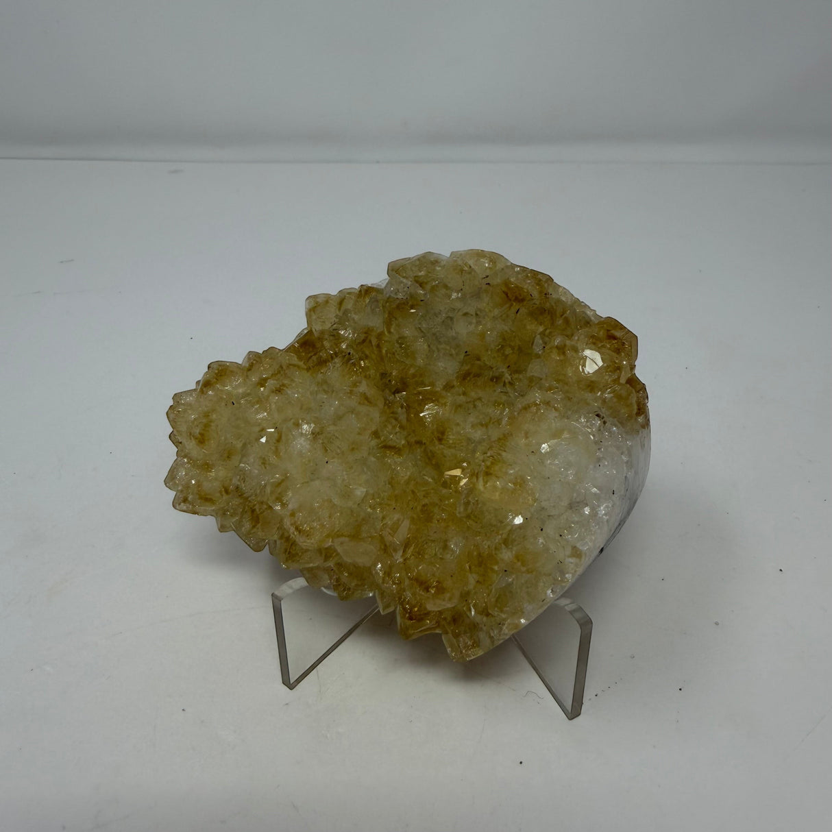 Polished Natural Citrine Crystal Stalactite Knobs on Lucite Stand