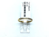 Titanium Ring with Gold IP Plating & White CZ on Half 2mm Band Sz6.5