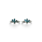 Rare Earth Gallery sterling silver ring featuring a turquoise cactus inlay in a simple bezel setting